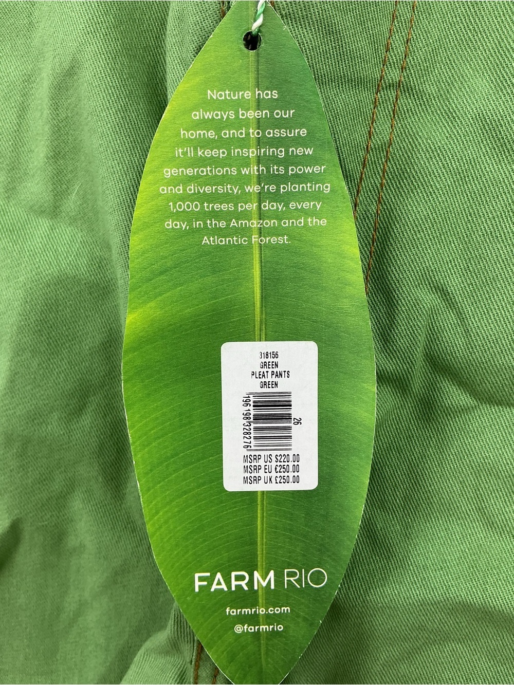 FARM Rio Green Wide Leg Pants - Picture 9 of 9